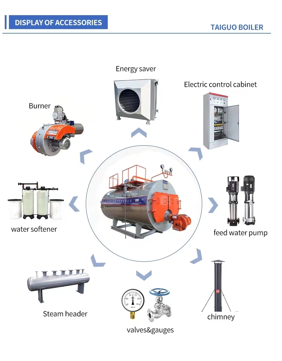 1 to 20 Ton Oil Gas Fired LNG Horizontal Industrial Steam Boiler